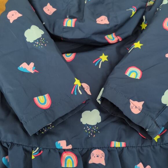 Carter's Girls Navy Blue & Rainbow, Cat, Unicorn Hooded Fleece Lined jacket 3T - Picture 7 of 8